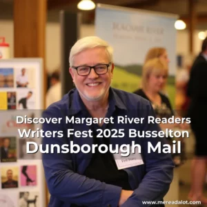 Artistic representation for Discover Margaret River Readers Writers Fest 2025 Busselton Dunsborough Mail